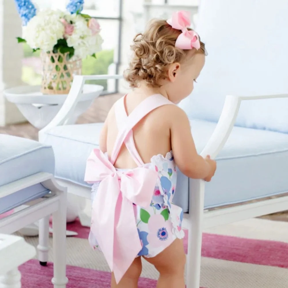 Rare Beaufort Bonnet Sisi Sunsuit - Palm Springs Peony Palm Beach Pink 18-24 mo
